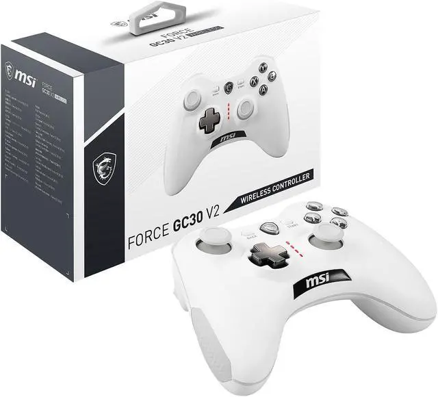 Alt view image 10 of 10 - MSI Force GC30V2 White Wireless Gaming Controller, Dual Vibration Motors, Dual Connection Modes, Interchangeable D-Pads, Compatible with PC & Android