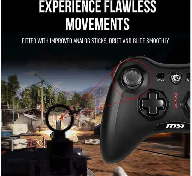 Alt view image 5 of 14 - MSI Force GC30V2 Wireless Gaming Controller, Dual Vibration Motors, Dual Connection Modes, Interchangeable D-Pads, Compatible with PC & Android