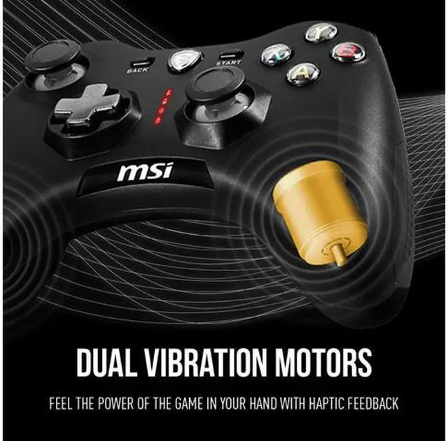 Alt view image 4 of 14 - MSI Force GC30V2 Wireless Gaming Controller, Dual Vibration Motors, Dual Connection Modes, Interchangeable D-Pads, Compatible with PC & Android