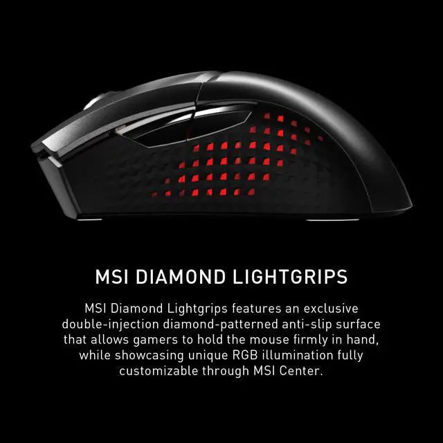 Alt view image 4 of 20 - MSI Clutch GM51 Lightweight Wireless Gaming Mouse & Charging Dock, 26K DPI Optical Sensor, 2.4G & Bluetooth, 60M Omron Switches, Fast-Charging, 150Hr Battery, RGB, 5 Programmable Buttons, PC/Mac