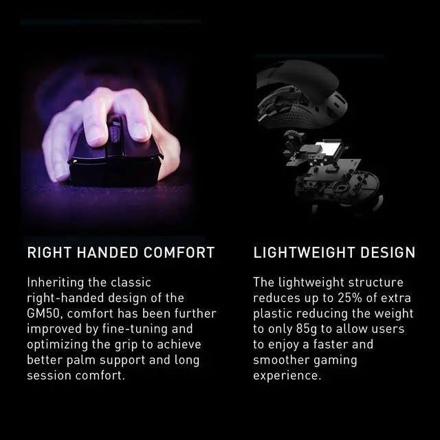 Alt view image 6 of 20 - MSI Clutch GM51 Lightweight Wireless Gaming Mouse & Charging Dock, 26K DPI Optical Sensor, 2.4G & Bluetooth, 60M Omron Switches, Fast-Charging, 150Hr Battery, RGB, 5 Programmable Buttons, PC/Mac