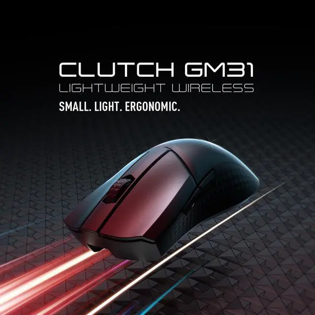 Alt view image 2 of 16 - MSI Clutch GM31 Lightweight Wireless Ergonomic Gaming Mouse & Charging Dock, 12K DPI Optical Sensor, 60M Omron Switches, Fast-Charging 110Hr Battery, RGB Mystic Light, 5 Programmable Buttons, PC/Mac