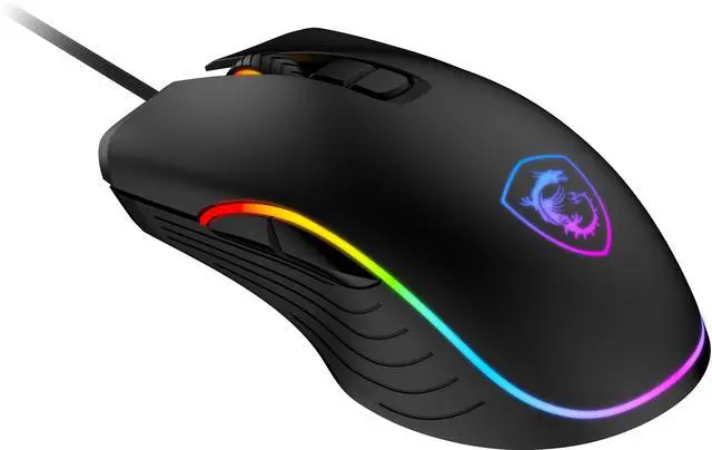 Alt view image 2 of 8 - MSI Forge GM300 Lightweight Gaming Mouse - USB, RGB, Adjustable up to 7200 DPI - Black