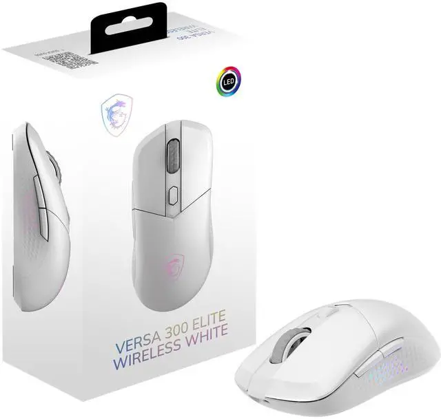 Alt view image 7 of 8 - MSI VERSA 300 ELITE Optical Wireless Gaming Mouse - Bluetooth, 2.4GHz, 26K DPI (Adjustable), OMRON Micro Switches, 200hrs Battery - White
