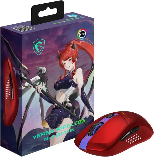 Alt view image 2 of 11 - MSI Versa Wireless MLG Edition Gaming Mouse - 26K DPI, OMRON Micro Switches, 2.4G Wireless, Bluetooth 5.3, and USB 2.0, up to 200 hours on a single charge