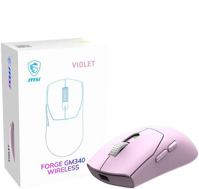 Main image of MSI FORGE GM340 Wireless Gaming Mouse - Violet, PixArt PAW3311 12K DPI, Tri-Mode (2.4GHz/Bluetooth 5.3/USB), 57g Ultra-Lightweight, 1000Hz