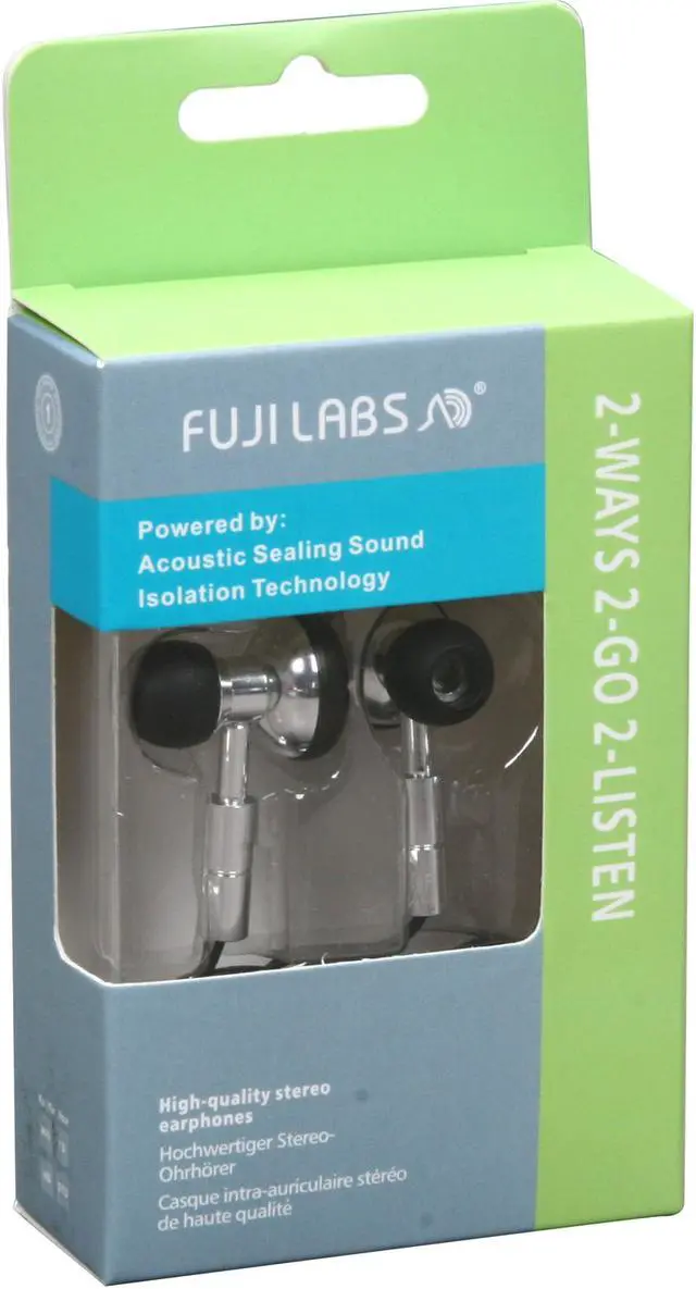 Alt view image 5 of 5 - Fuji Labs FJ-iPOD-E3222 3.5mm Connector Earbud 2 Way design Acoustic Sealing Earphone