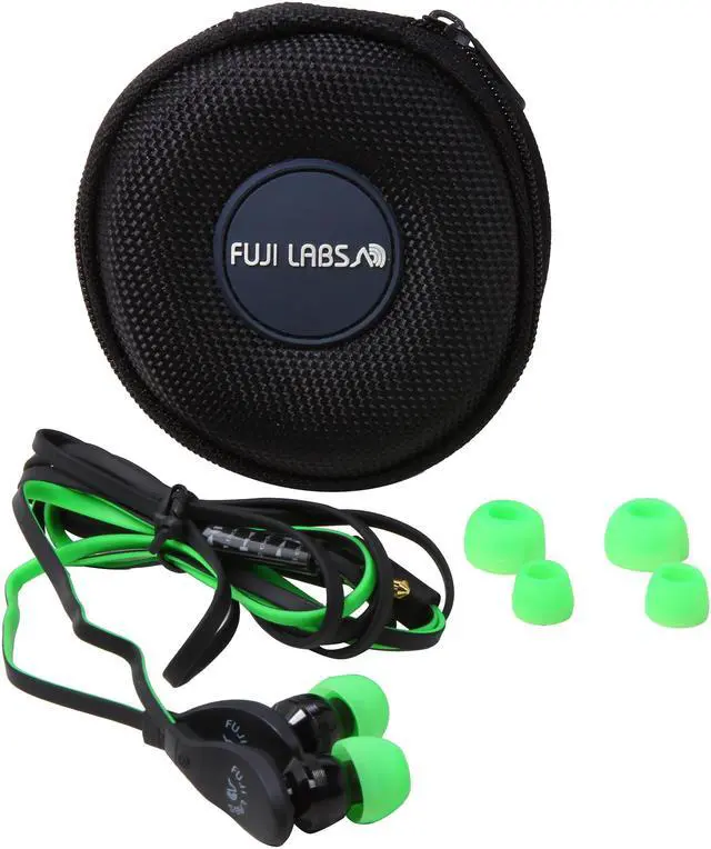 Alt view image 6 of 7 - Fuji Labs Green AUFJ-SQWMS203GR 3.5mm Connector Sonique SQ203 Designer In-Ear Headphones with In-line Mic