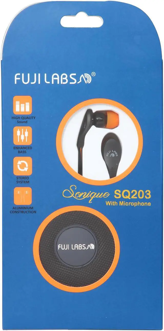 Alt view image 7 of 7 - Fuji Labs Sonique SQ203 Designer In-Ear Headphones with In-line Mic