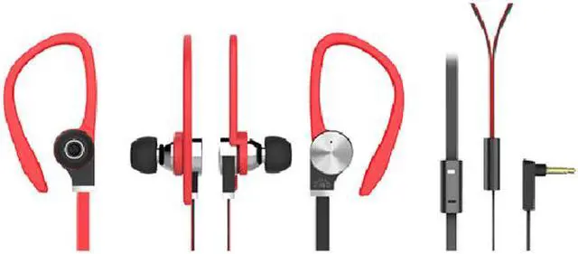 Alt view image 2 of 3 - Fuji Labs Red AUFJ-SQNTS306RE 3.5mm Connector Sonique SQ306 Premium Titanium In-Ear Headphones