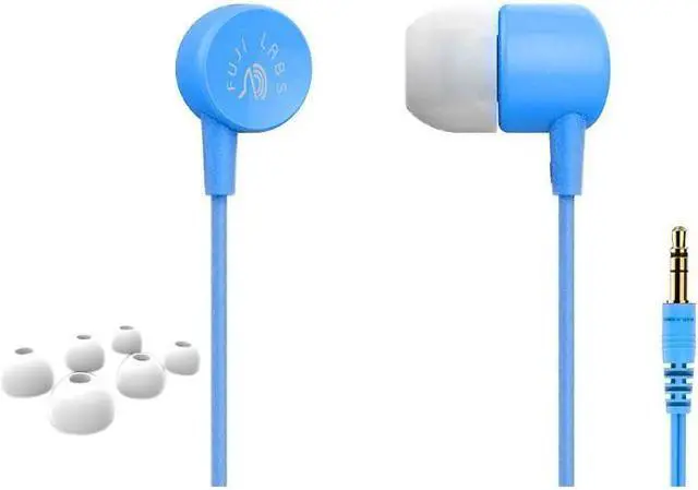 Main image of Fuji Labs Sonique SQ101 Designer In-Ear Headphones with In-line Mic, Blue