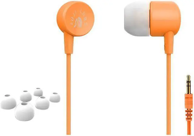 Main image of Fuji Labs Sonique SQ101 Designer In-Ear Headphones with In-line Mic, Orange