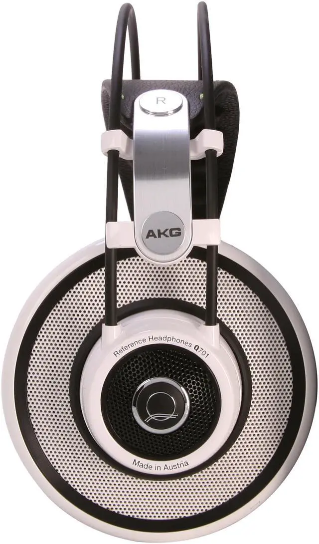 Alt view image 5 of 6 - AKG White with Lime Accents Q701WHT 3.5mm Connector Over-Ear Quincy Jones Signature Line Reference-Class Premium Headphone (White)