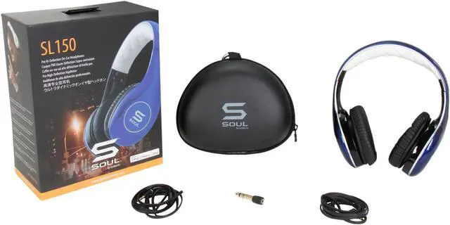 Alt view image 6 of 6 - Soul by Ludacris Blue SL150BU 3.5mm Connector Circumaural Pro Hi-Definition On-Ear Headphones