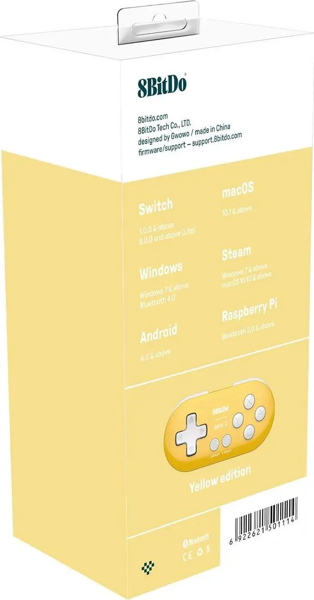 Alt view image 2 of 4 - 8BitDo Zero 2 Mini Controller - Yellow  80EH