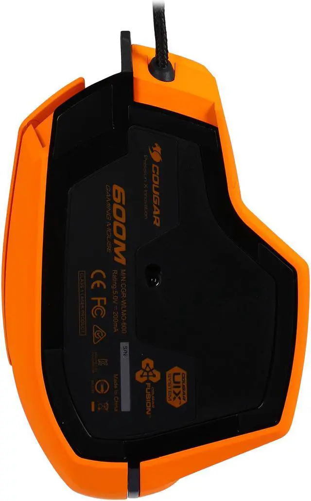 Alt view image 4 of 5 - Cougar 600M Orange MOC600O 8200 dpi 16.8 Million Colors Gold Plated USB Laser Performance Gaming Mouse, 32bit ARM Processor 512KB On-Board Memory & UIX Interface System