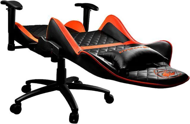 Alt view image 4 of 7 - Cougar Armor One (Orange) Gaming Chair with Breathable Premium PVC Leather and Body-embracing High Back Design