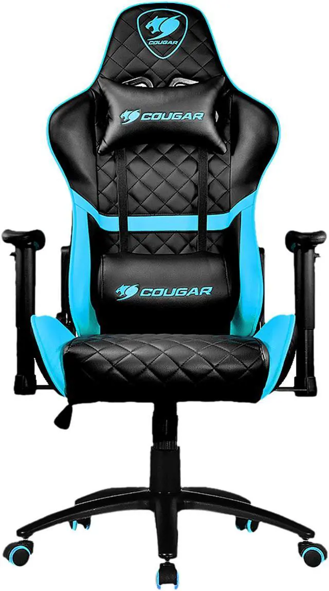 Alt view image 2 of 4 - Cougar Armor One Blue Sky Gaming Chair with Breathable Premium PVC Leather and Body-embracing High Back Design