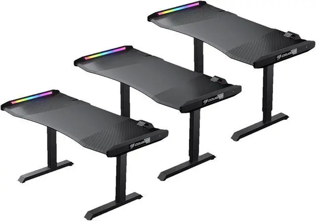 Alt view image 9 of 9 - COUGAR MARS PRO Gaming Desk with Dazzling RGB Lighting Effects, Control BOX and HDMI Monitor Extension
