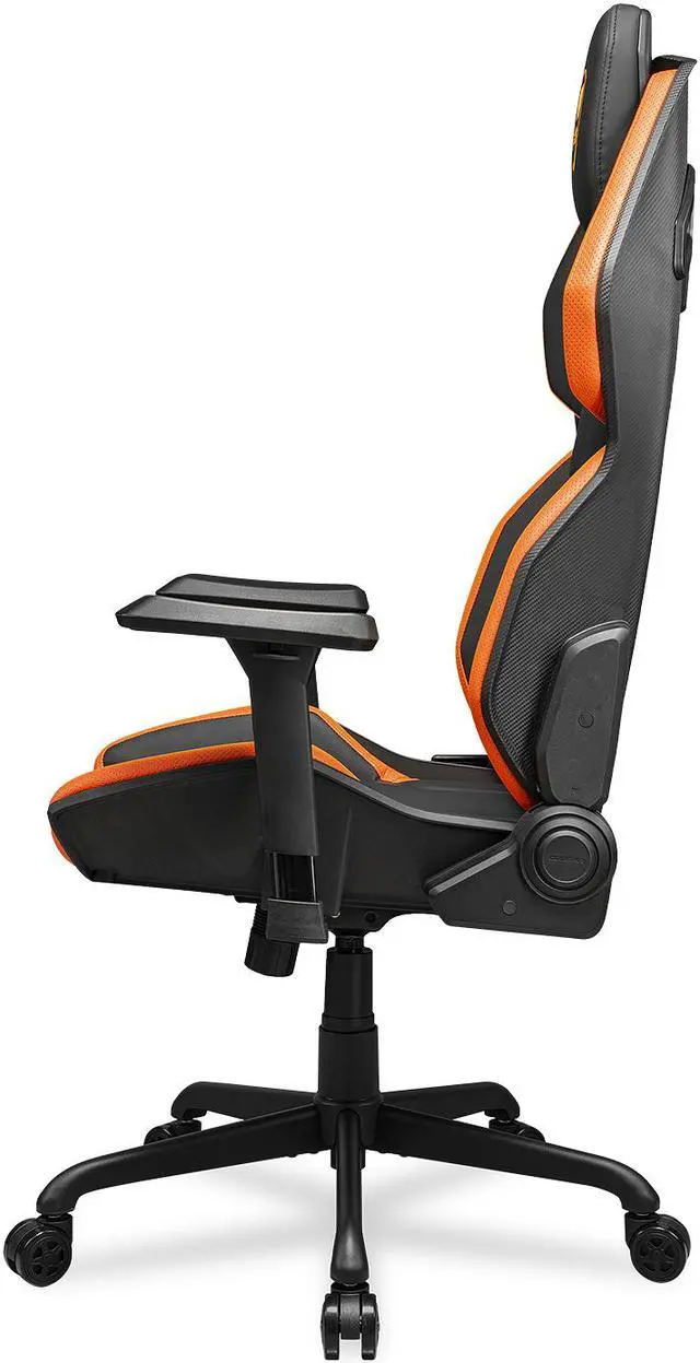 Alt view image 3 of 8 - Cougar Hotrod Gaming Chair - Orange/Black - Ergonomic Design, Premium Breathable PVC Leather - 3D Adjustable Armrest - Reclaining Backrest up to 150° - Tilt Mechanism (3MARXORB.0001)