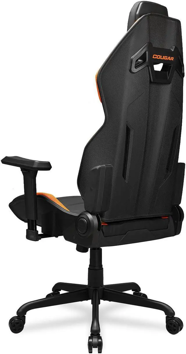Alt view image 4 of 8 - Cougar Hotrod Gaming Chair - Orange/Black - Ergonomic Design, Premium Breathable PVC Leather - 3D Adjustable Armrest - Reclaining Backrest up to 150° - Tilt Mechanism (3MARXORB.0001)