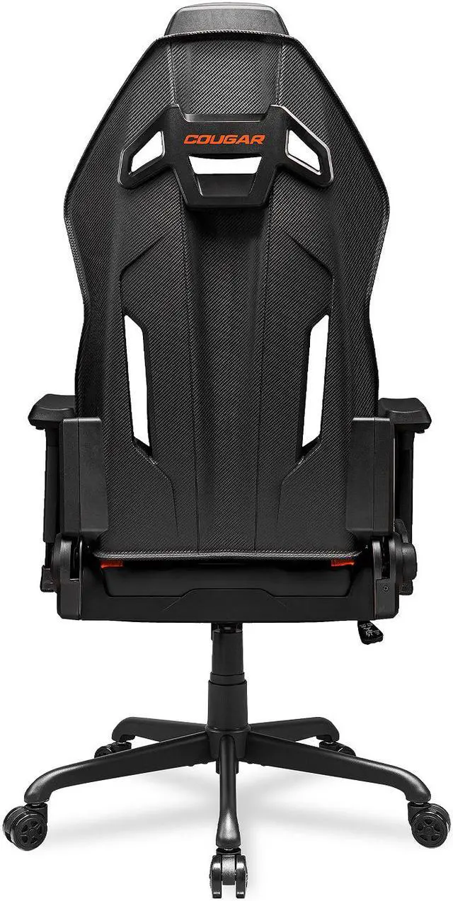 Alt view image 5 of 8 - Cougar Hotrod Gaming Chair - Orange/Black - Ergonomic Design, Premium Breathable PVC Leather - 3D Adjustable Armrest - Reclaining Backrest up to 150° - Tilt Mechanism (3MARXORB.0001)