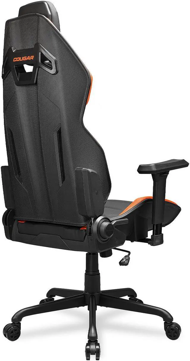 Alt view image 6 of 8 - Cougar Hotrod Gaming Chair - Orange/Black - Ergonomic Design, Premium Breathable PVC Leather - 3D Adjustable Armrest - Reclaining Backrest up to 150° - Tilt Mechanism (3MARXORB.0001)