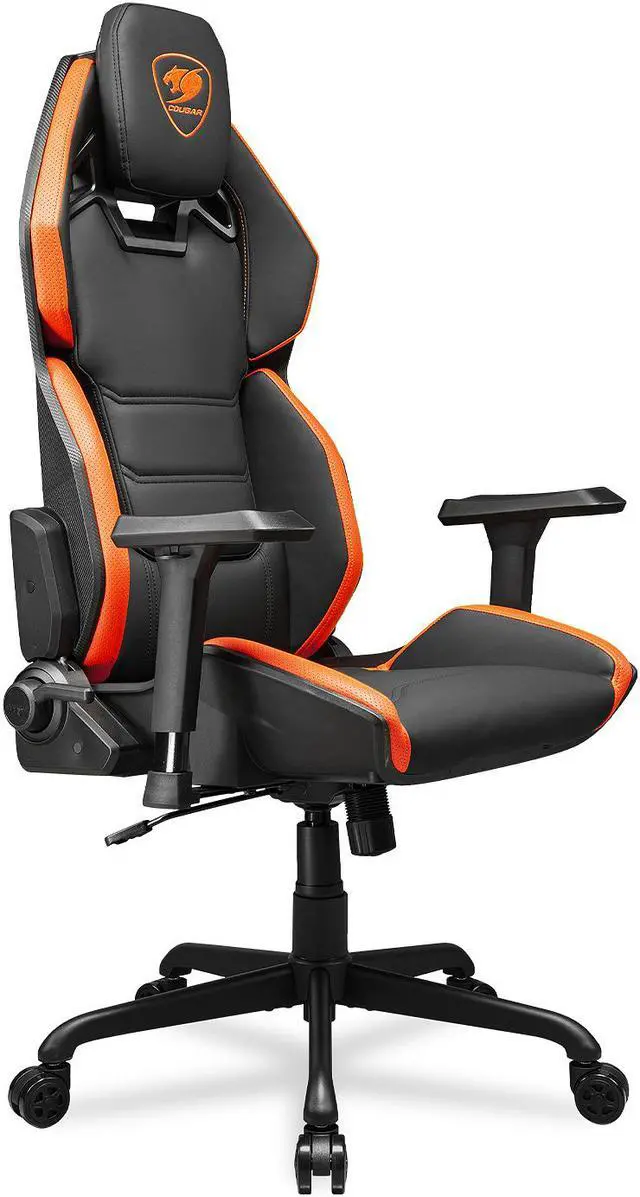 Alt view image 8 of 8 - Cougar Hotrod Gaming Chair - Orange/Black - Ergonomic Design, Premium Breathable PVC Leather - 3D Adjustable Armrest - Reclaining Backrest up to 150° - Tilt Mechanism (3MARXORB.0001)
