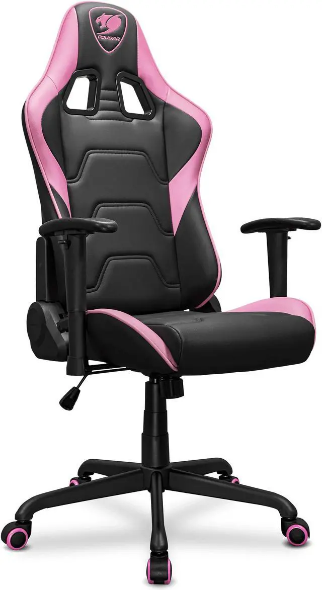 Alt view image 2 of 5 - Cougar Armor Elite Eva - Gaming Chair Ergonomic Design, Premium Breathable PVC Leather - 2D Adjustable Armrest - Reclaining Backrest up to 160 degree  - Tilt Mechanism, Pink