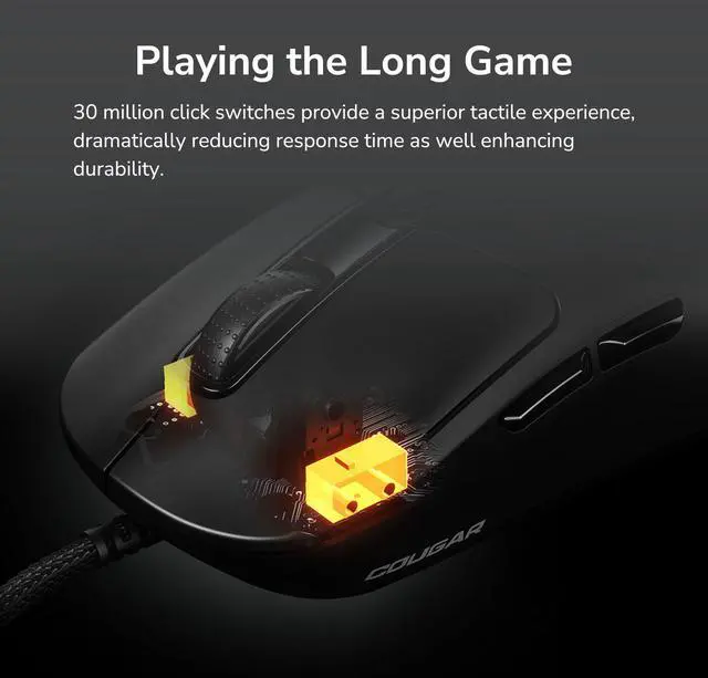 Alt view image 12 of 14 - COUGAR MINOS NEO MINOS NEO Black Black USB Wired Optical Gaming Mouse