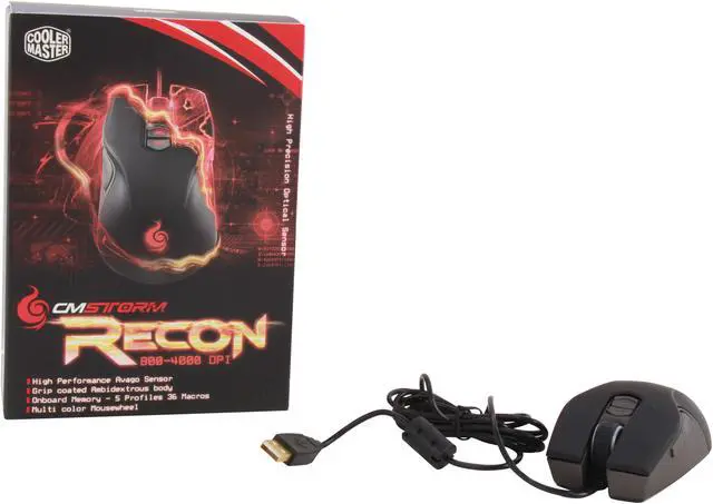 Alt view image 14 of 14 - CM Storm Recon - Ambidextrous 4000 DPI Gaming Mouse with Multicolor LEDs for Left and Right Handed Users