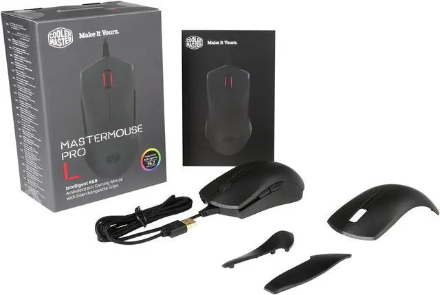 Alt view image 8 of 8 - MasterMouse Pro L Ambidextrous Gaming Mouse with Interchangeable Grips