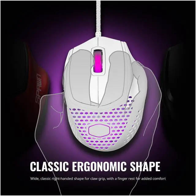 Alt view image 7 of 13 - COOLER MASTER MM720 MM-720-WWOL2 White Glossy 6 Buttons Wired Optical Gaming Mouse