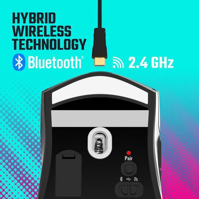 Alt view image 3 of 14 - COOLER MASTER MM712 Matte Black Matte Black 6 Buttons 1 x Wheel USB Wired/2.4GHz/BT 5.1 Pixart Optical Sensor Gaming Mice