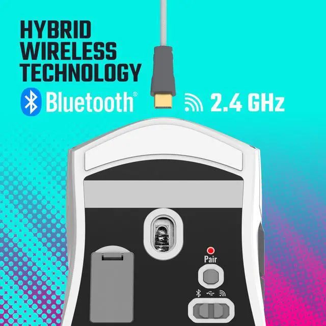 Alt view image 3 of 14 - COOLER MASTER MM712 Matte White Matte White 6 Buttons 1 x Wheel USB Wired/2.4GHz/BT 5.1 Pixart Optical Sensor Gaming Mice