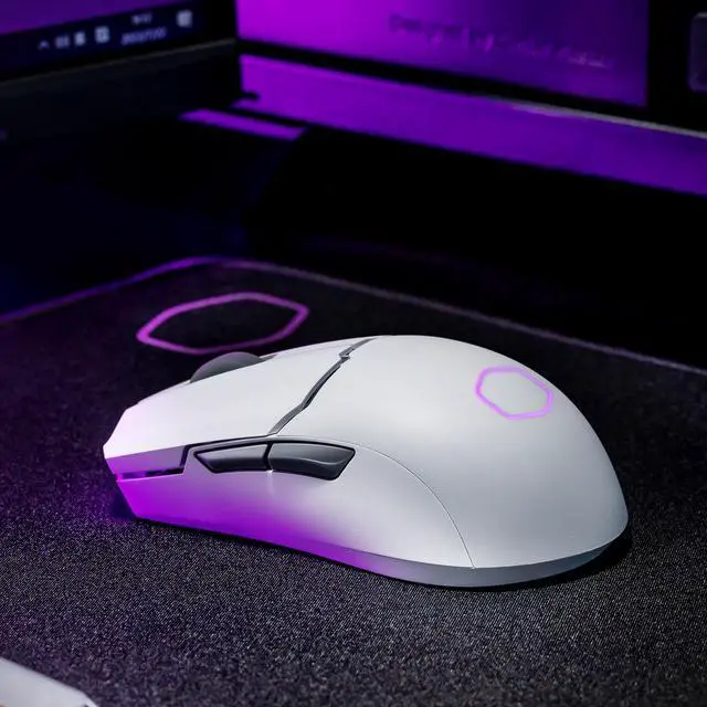 Alt view image 10 of 14 - COOLER MASTER MM712 Matte White Matte White 6 Buttons 1 x Wheel USB Wired/2.4GHz/BT 5.1 Pixart Optical Sensor Gaming Mice