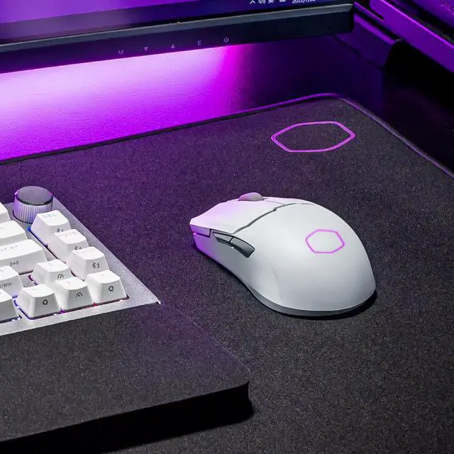 Alt view image 11 of 14 - COOLER MASTER MM712 Matte White Matte White 6 Buttons 1 x Wheel USB Wired/2.4GHz/BT 5.1 Pixart Optical Sensor Gaming Mice