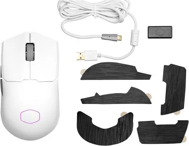 Alt view image 14 of 14 - COOLER MASTER MM712 Matte White Matte White 6 Buttons 1 x Wheel USB Wired/2.4GHz/BT 5.1 Pixart Optical Sensor Gaming Mice