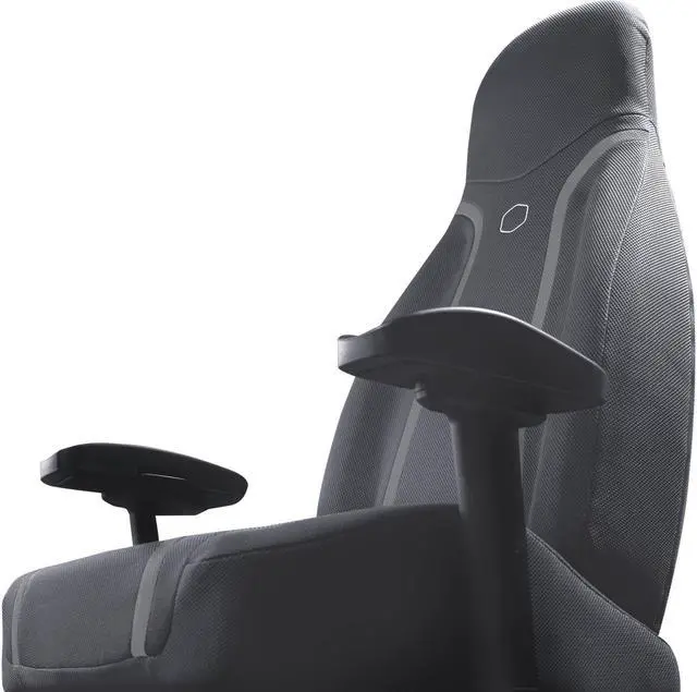 Alt view image 12 of 14 - Cooler Master Synk X Lunar Gray Ergonomic Real-Time Tactile Immersion Chair, Retractable Leg Rest, All-in-one Controller, Breathable Fabric, Stable Rolling Base, Solid Structure (IXC-SX1-I-US1)