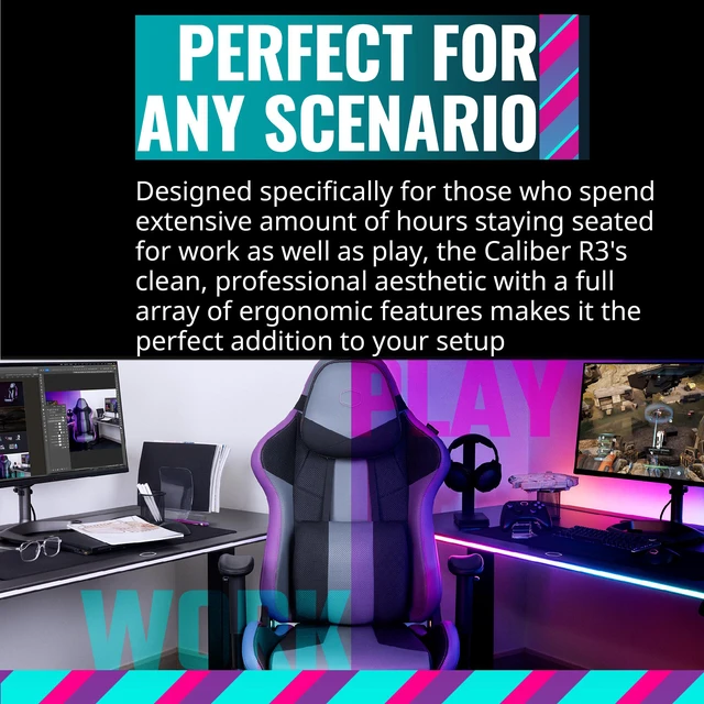 Caliber R3 Cooler Master Caliber R3 Gaming Chair Black Ergonomic 360° Swivel, 180 ...