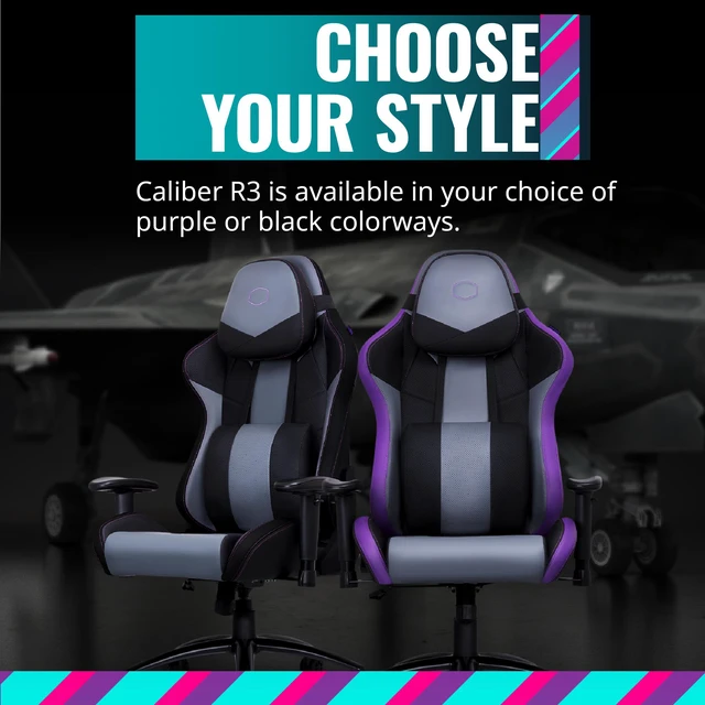 Caliber R3 Cooler Master Caliber R3 Gaming Chair Black Ergonomic 360° Swivel, 180 ...