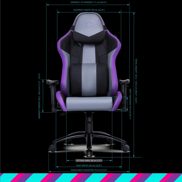 Caliber R3 Cooler Master Caliber R3 Gaming Chair Black Ergonomic 360° Swivel, 180 ...