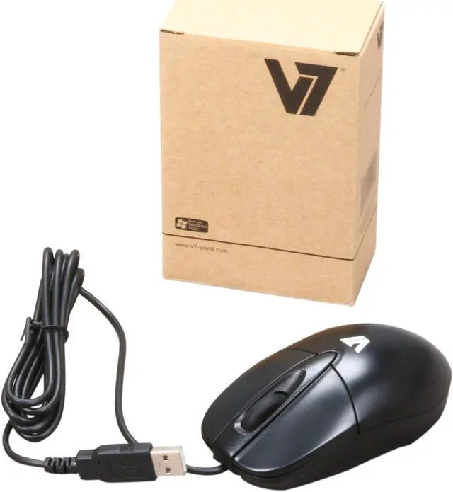 Alt view image 5 of 5 - V7 M30P10-7N Black 3 Buttons 1 x Wheel USB Wired Optical Mouse
