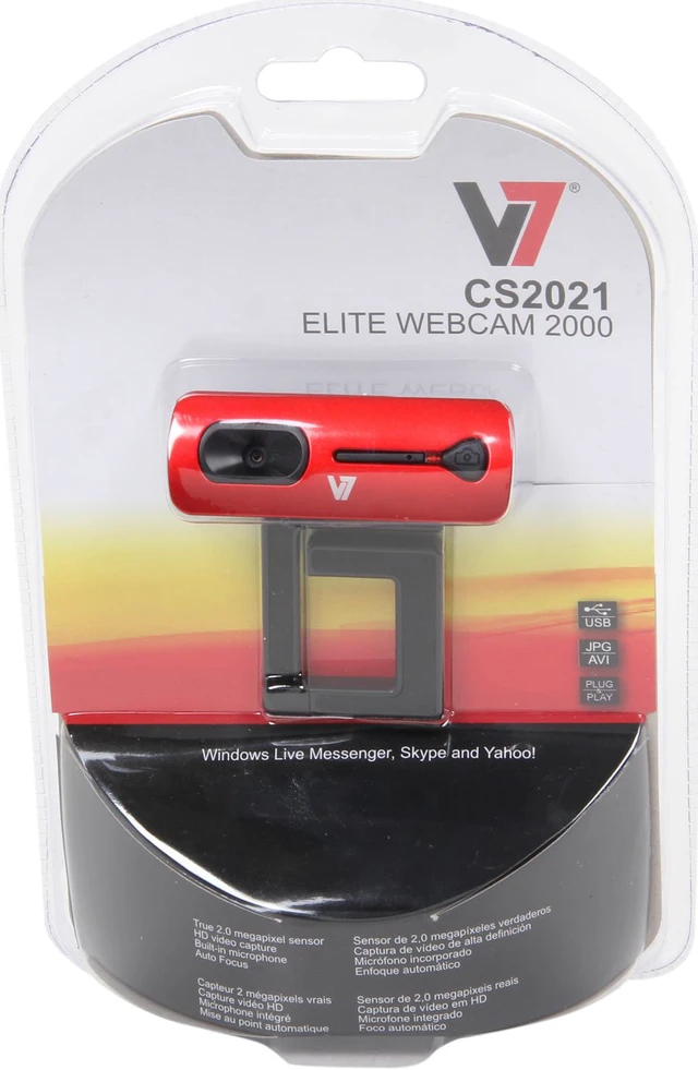 Alt view image 6 of 6 - V7 CS2021-1N 2.0 M Effective Pixels USB Elite Webcam 2000