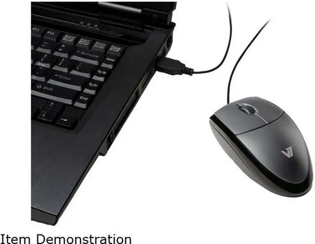 Alt view image 6 of 6 - V7 Full size USB Optical Mouse MV3000010-5NC Silver/Black 3 Buttons 1 x Wheel USB Wired Optical Mouse