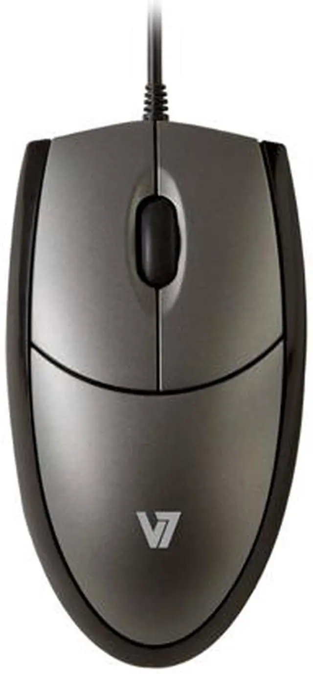 Alt view image 4 of 6 - V7 Full size USB Optical Mouse MV3000010-5NC Silver/Black 3 Buttons 1 x Wheel USB Wired Optical Mouse