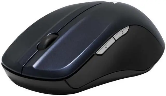 Alt view image 3 of 5 - V7 Wireless Full Size Blue Trace Mouse MV5000202-8NB Black/Blue 4 Buttons 1 x Wheel USB RF Wireless Optical with Blue Trace Mouse