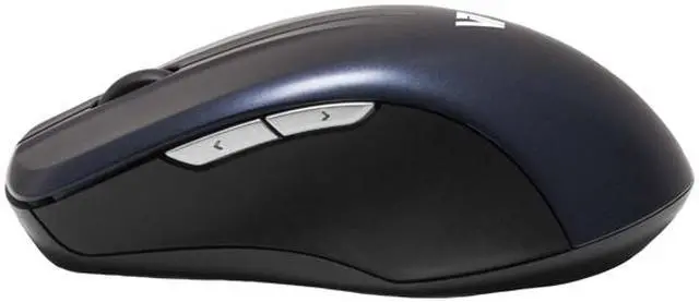 Alt view image 4 of 5 - V7 Wireless Full Size Blue Trace Mouse MV5000202-8NB Black/Blue 4 Buttons 1 x Wheel USB RF Wireless Optical with Blue Trace Mouse