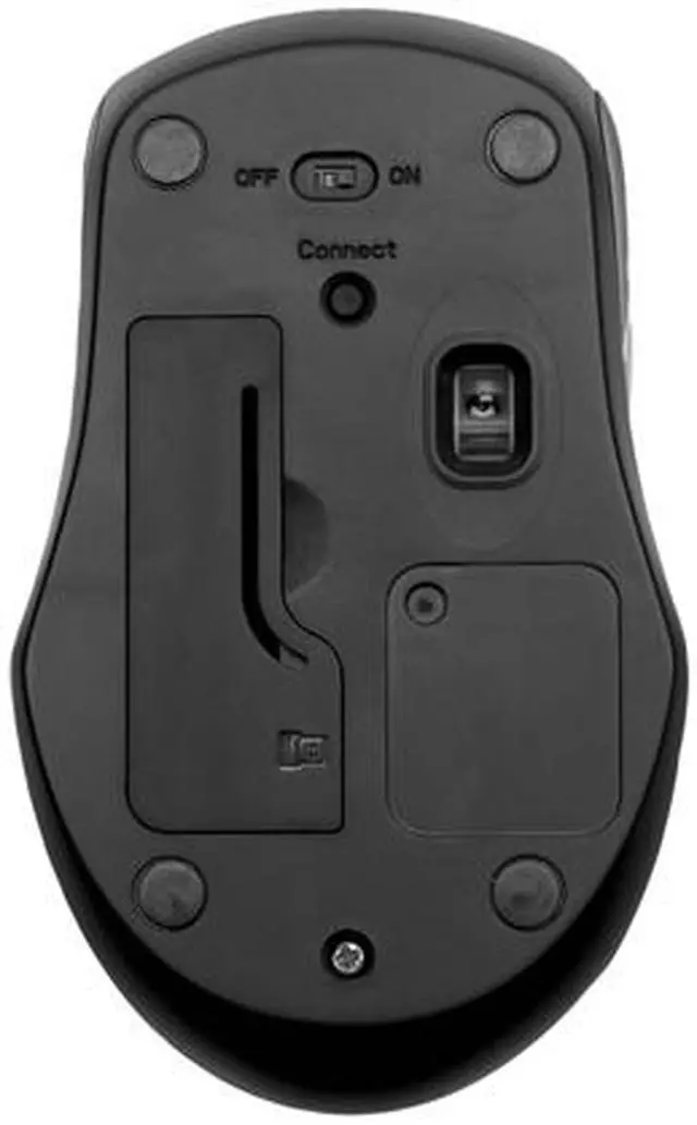 Alt view image 5 of 5 - V7 Wireless Full Size Blue Trace Mouse MV5000202-8NB Black/Blue 4 Buttons 1 x Wheel USB RF Wireless Optical with Blue Trace Mouse