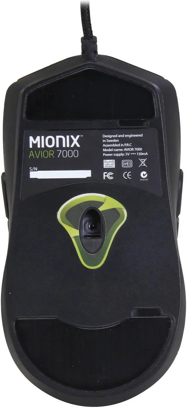 Alt view image 4 of 5 - Mionix AVIOR 7000 000MIO7000A Black 9 Buttons 1 x Wheel USB Wired Optical Mouse